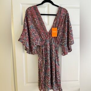 Bohemian Paisley Beach Coverup Dress NWT